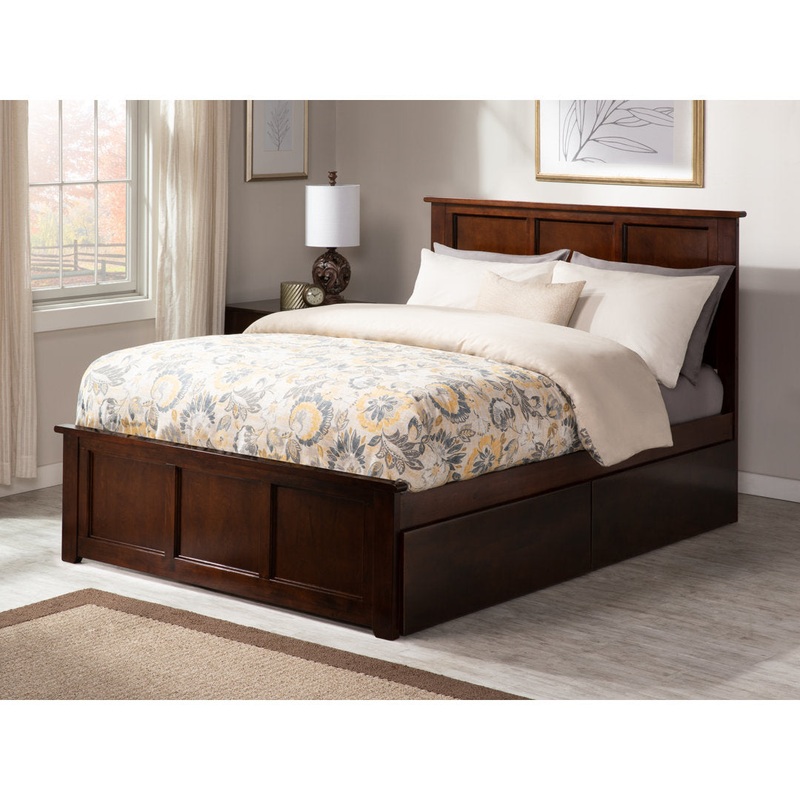 Amear Solid Wood Storage Platform Bed with Under Bed Drawers Lark Manor Color: Walnut Size: Full