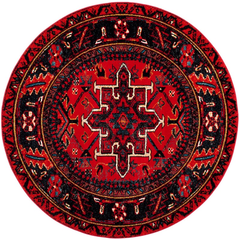Amaniya Vintage Hamadan Performance Southwestern Rug Union Rustic Rug Size: Round 5’3″