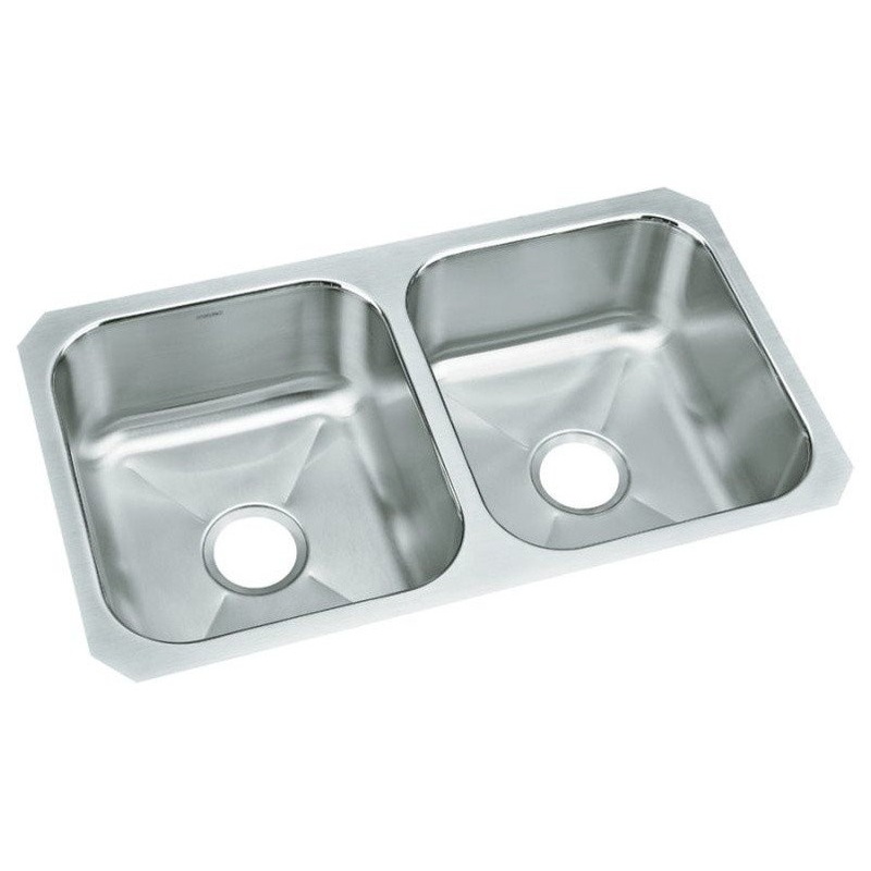 Sterling  McAllister 32″x18″ Stainless Steel Double Kitchen Sink, Luster – Contemporary – Kitchen Sinks – by Transolid