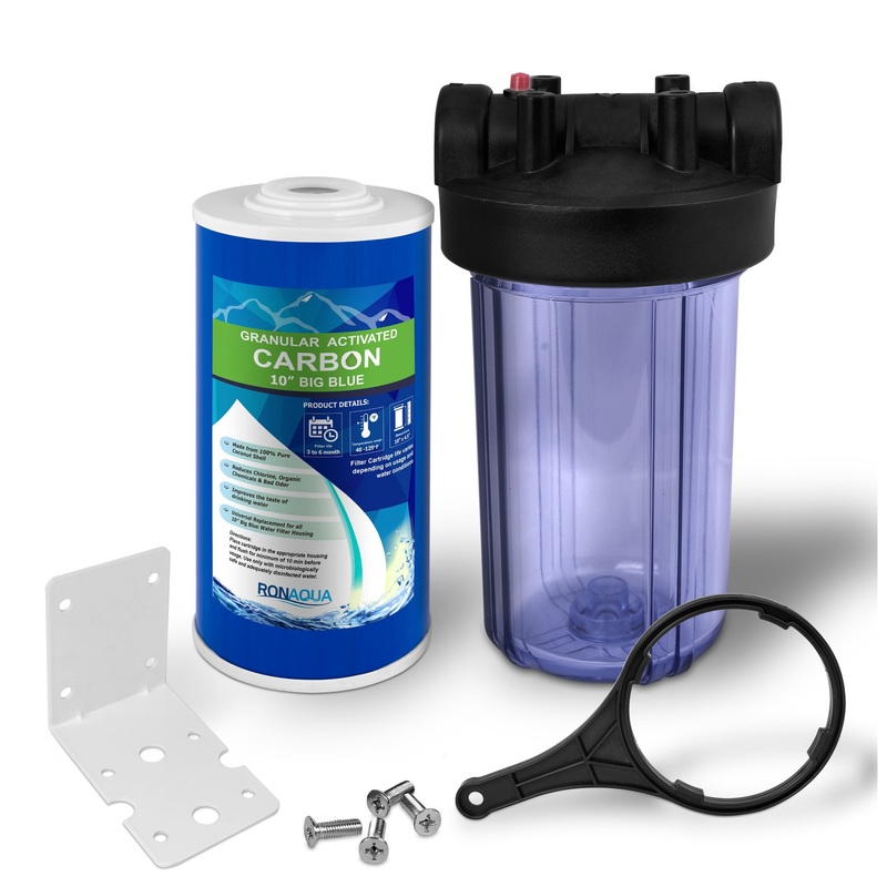 10″ Transparent Big Blue Whole House Water Filter With GAC Filter Cartridge – Contemporary – Water Filtration Systems – by EZbuy365